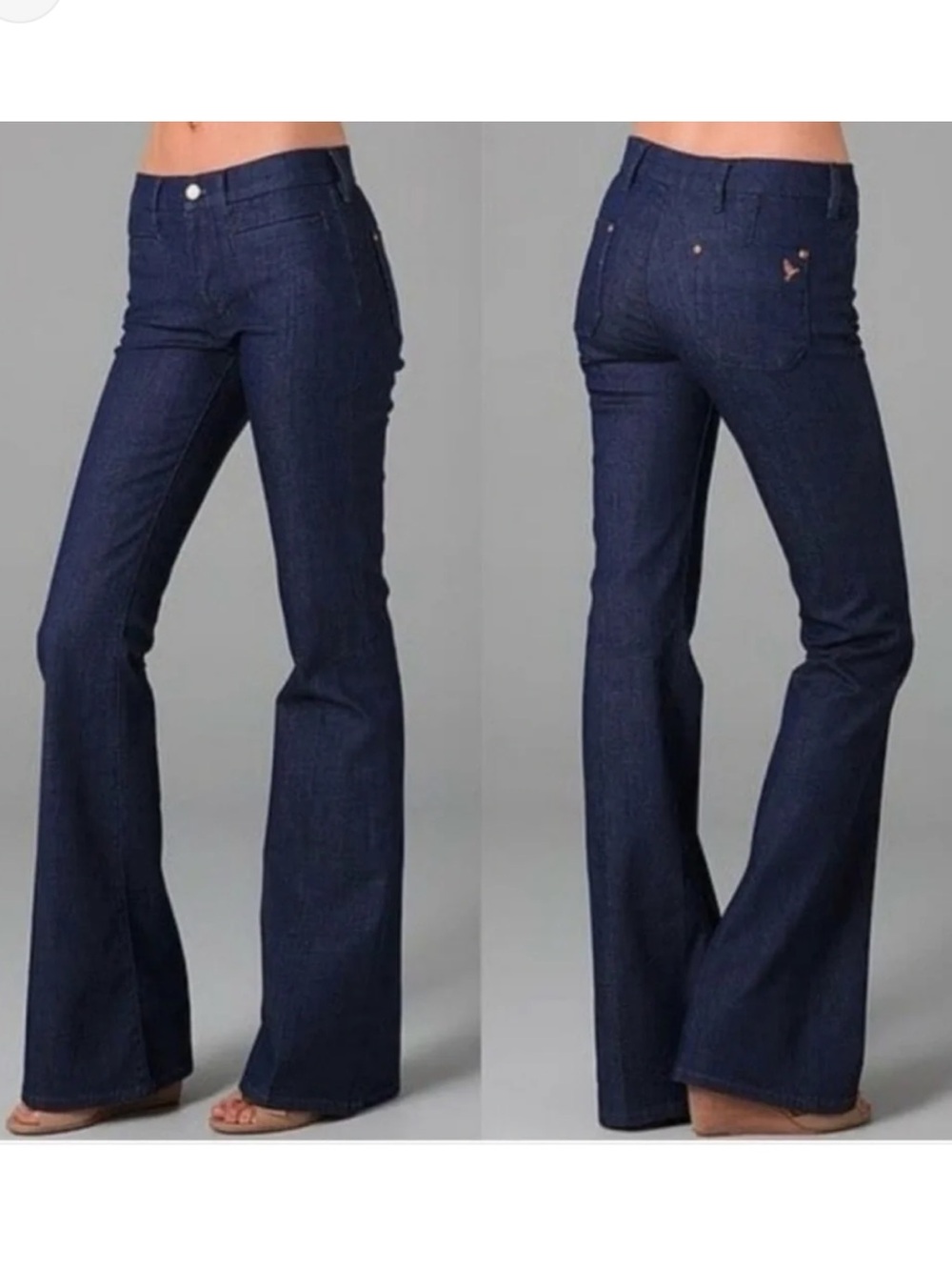 MiH the Marrakesh mid rise kick flare jeans size 29 dark blue 36” leg strength